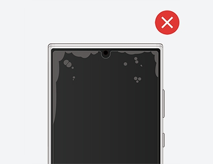 A protective film with bubbles or lifting edges on a phone screen.