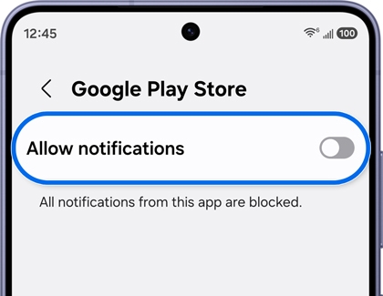 Notifications screen with the toggle for Allow notifications turned off.