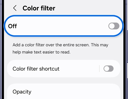 Color filter turned off.