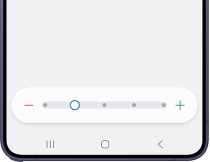 A screen with a slider to increase or decrease zoom.