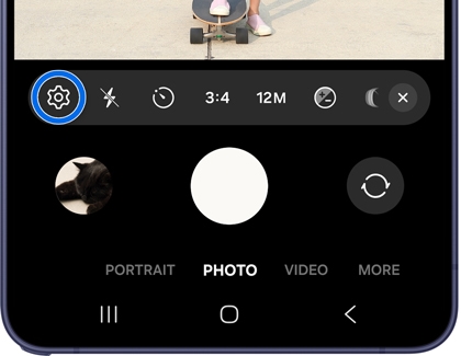 More menu with the Settings icon highlighted.