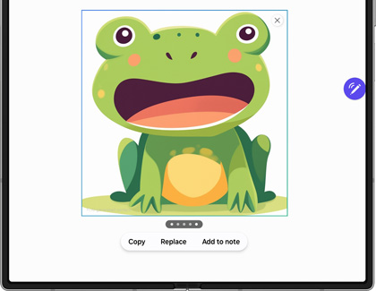 AI generated image of a cartoon frog smiling