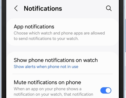 Notifications settings screen