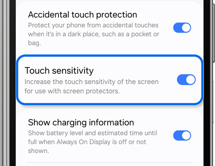 Touch sensitivity highlighted and activated