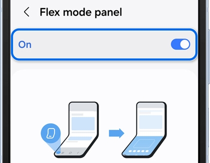 On switch highlighted and enabled in Flex mode panel settings