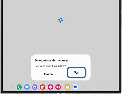 Bluetooth pairing request prompt with Pair option highlighted