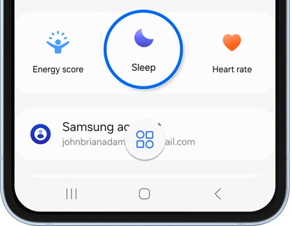 Sleep icon highlighted