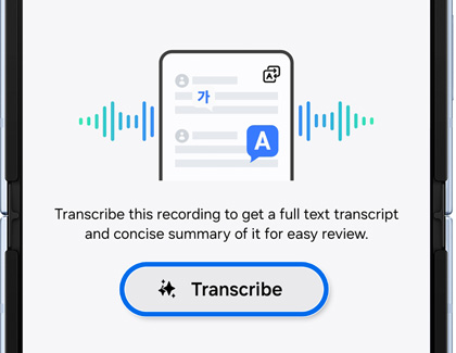 Transcribe button highlighted