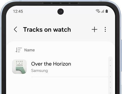 Tracks on watch screen