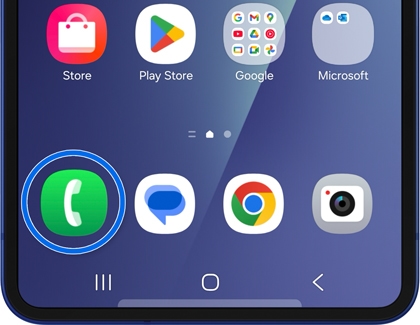 Phone app icon highlighted on the Galaxy Z Flip7 Home screen.