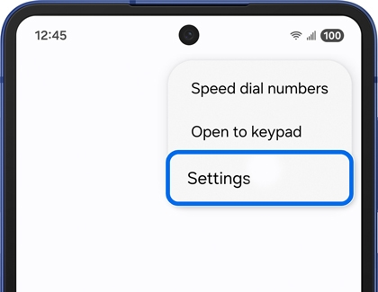 Call settings menu open in the Phone app on the Galaxy Z Flip7.