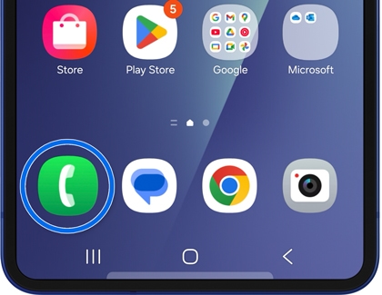 Phone app icon on the Galaxy Z Flip7 Home screen.