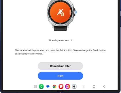 Watch setup screen shown on the Galaxy Z Fold7 after connecting to a Galaxy Watch.
