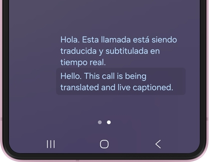 Live translate interface with language selection options.