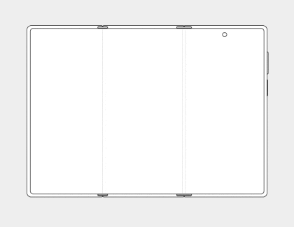 Animated GIF folding the left side of the Galaxy Z TriFold.