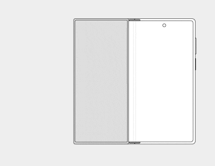 Animated GIF folding the right side of the Galaxy Z TriFold.