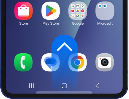 Swipe up gesture on the Galaxy Z Flip7 to open the app drawer.
