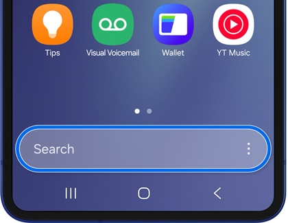 Search bar in the app drawer of a Galaxy Z Flip7.