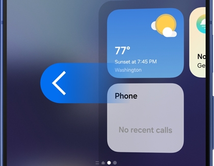 Cover screen of the Galaxy Z Flip7 showing the Weather widget.