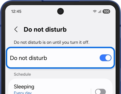 Do not disturb settings on the Galaxy Z Flip7 with the switch turned on.