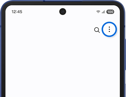Phone app menu with the More options icon highlighted.