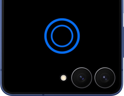 Cover screen of the Galaxy Z Flip7 showing a tap gesture to wake the screen.