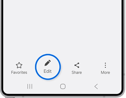 Edit option highlighted in Janes contact profile on the Galaxy S25.