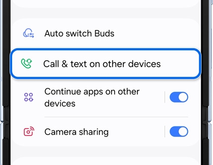 Call and text on other devices highlighted