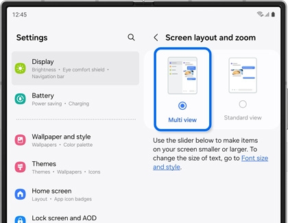 Multi view selected in Screen layout and zoom settings