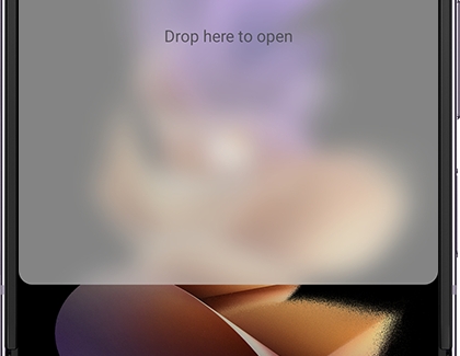 Drop here to open displayed on the top half of the Galaxy Z Flip4