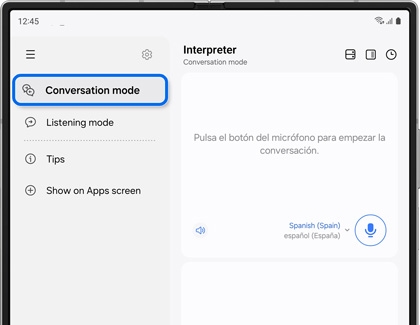 Conversation mode highlighted