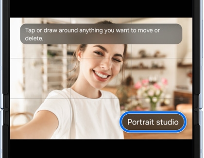 Portrait studio button highlighted