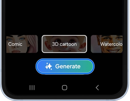 Generate button highlighted under 3D cartoon