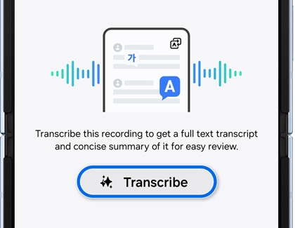 Transcribe button highlighted