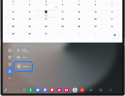 Settings icon highlighted in Flex mode