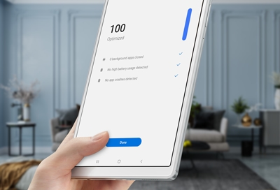 Galaxy Tab A7 lite showing Device care screen