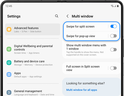 Multi window settings on Galaxy Z fold 5