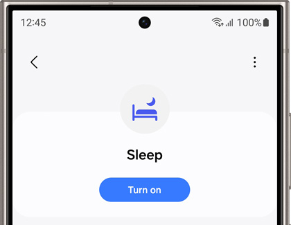 Sleep mode screen displaying a blue Turn on button