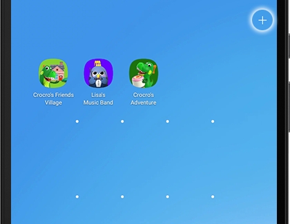 Add icon highlighted on the Samsung Kids home screen