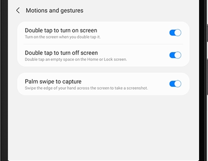 A list of Motions and gestures for a Galaxy tablet