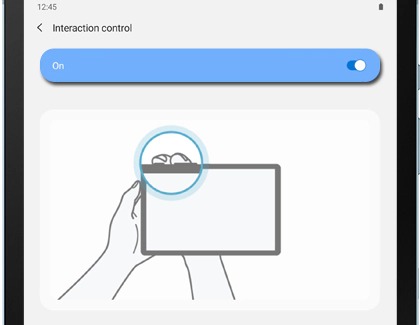 Interaction control settings menu on a Galaxy tablet