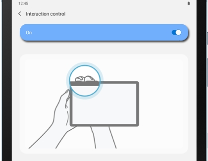 Interaction control settings menu on a Galaxy tablet
