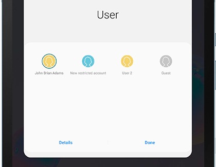 List of users in the Quick Settings Panel