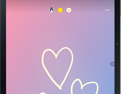 Hearts drawn in Live message on a Galaxy tablet