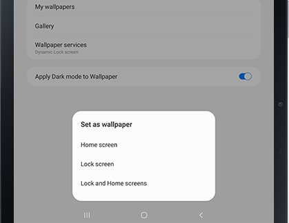 A list of options for Set as wallpaper