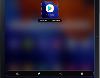 Smart select highlighting part of the Galaxy tablet's screen