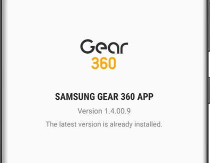 Samsung Gear 360 app version 1.4.00.9 displayed