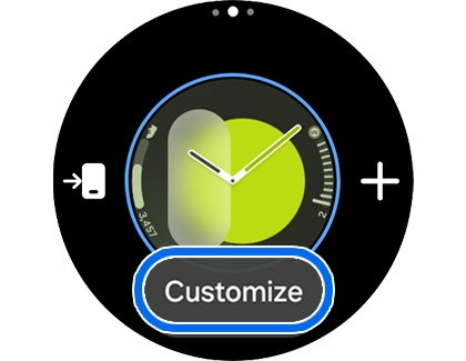 Customize button highlighted on a Galaxy Watch