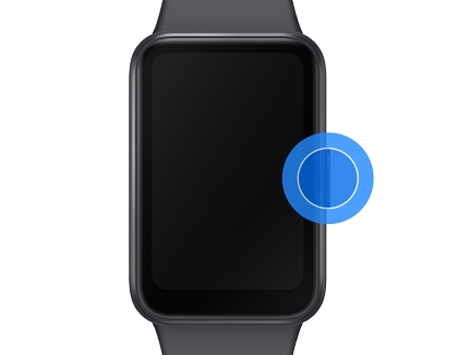 Front view of the Galaxy Fit highlighting the side button.