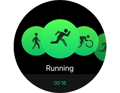 Running workout enabled displaying timer